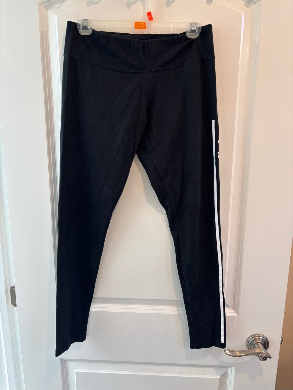 adidas Black Leggings with White Side Stripe